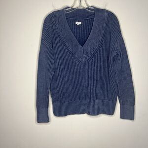 Aerie Blue V-Neck Sweater Cardigan